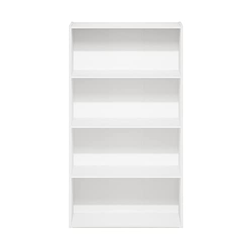 Furinno Pasir 4-Tier White Bookshelf & Storage Solution - WoodArtSupply