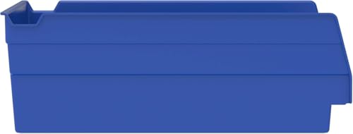 Akro-Mils 30150 Plastic Shelf Bins, Heavy Duty Storage Bins for Garage, Closet, and Drawer Organization, 12-Inch x 6-1/2-Inch x 4-Inch, Blue, 12-Pack Akro-Mils