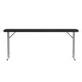 Flash Furniture Kathryn 6' Plastic Folding Training and Event Table, Rectangular Folding Training Table with 220-lb. Static Weight Capacity, Black Flash Furniture