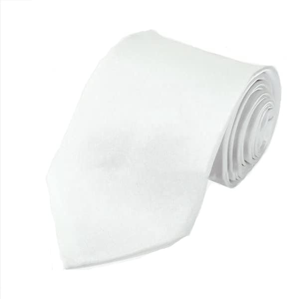 SEVENHEAD White Solid Color Ties 3.15 Inch (8CM) for Men Pure Color Satin Neckties Formal Mens Ties Wedding Businesss