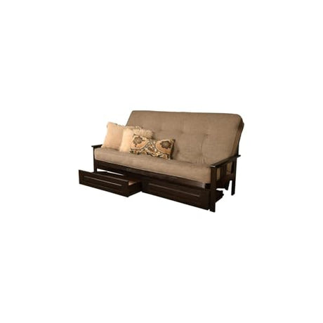 HomeStock Urban Oasis Furniture 8" Innerspring Queen-Size futon Mattress with Line Stone Fabric Cover, 80" L x 60" W x 8" H, Foam, Innerspring and Cotton HomeStock