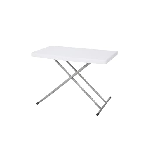 Lakhow 30 Inch,Adjustable Folding Laptop Table TV Tray, Height Adjustable Folding Computer Desk, White Granite Lakhow