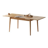 Vadisun 49.21’’-76.77’’ Extendable Dining Room Table for 6-10 Person, 100% Solid Wood Oak Dinner Kitchen Table, Mid Century Modern Dining Table for Kitchen, Living Room, Apartment (Natural) Vadisun