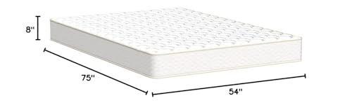 Best Price Mattress 8 Inch Tight Top Innerspring Hybrid Mattress - Comfort Foam Top with Bonnell Spring Base, Full White Best Price Mattress