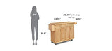 Homestyles General Line Kitchen Mobile Cart with Drop Leaf Breakfast Bar, 54 Inches Wide, Natural Hardwood homestyles