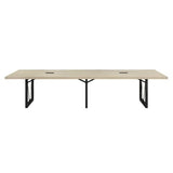 NBF District 12FT Industrial Conference Table - Wooden Conference Room Table with Power Outlets & USB Ports - Business Style Training Tables for Home Kitchen, Sunlight Ash nbf signature series