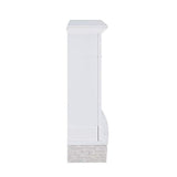 SEI Furniture Jacksdale Faux Stone Accent Electric Hidden Media Shelf Fireplace, White SEI Furniture