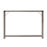 Taylor & Logan Willard Gray Wash Wood Two Tier Modern Farmhouse Console Table with Black Metal Corner Accents and Cross Bracing Taylor & Logan