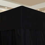 Mengersi Black Four Corner Post Bed Canopy Bed Curtains Sheer Canopy for Adults Girls Bedroom Decoration Lightproof Windproof (Queen, Black)