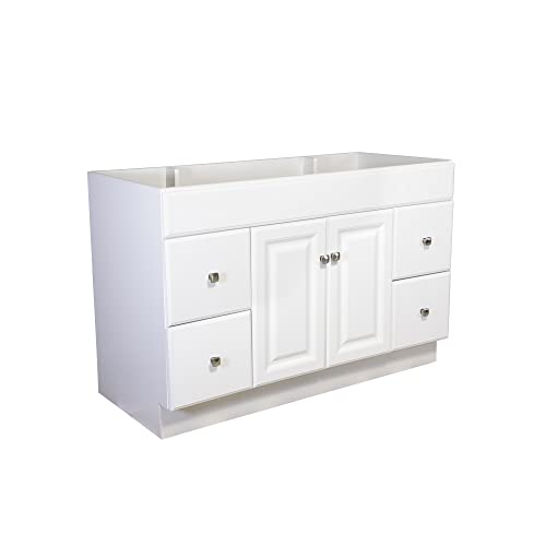Design House Wyndham 48 Inch Bathroom Vanity, Ready to Assemble, Solid Wood, White, 597278 Design House