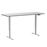 VIVO Electric Height Adjustable 71 x 30 inch Memory Stand Up Desk, White Table Top, White Frame, Standing Workstation with Preset Controller, 1B Series, DESK-KIT-1W7W VIVO