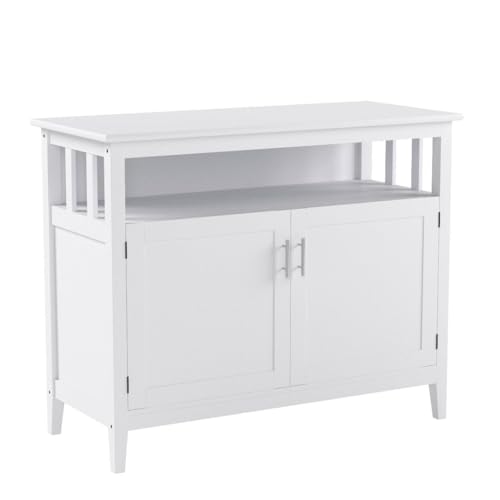 Costzon Buffet Cabinet, Wooden Sideboard with 2 Doors, Adjustable Shelf, Accent Coffee Bar Cabinet, Kitchen Storage Cabinet for Living Room, Dining Room, Hallway Costzon