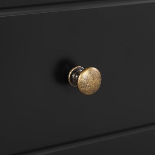 Yaheetech Nightstand Set of 2, Wooden Bedside Tables with 2 Drawer and Cubby, 2Pcs Tall Nightstand for Bedroom Small Space, Bedside Cabinet Telephone Table, 19″ L × 16″ W × 29″ H, Black Yaheetech