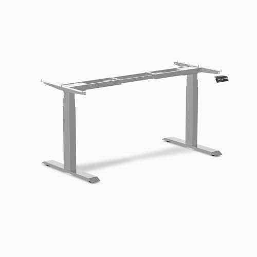 Desky Dual Motor Standing Desk Frame, Height Adjustable Electric Sit Stand Desk Base with Memory Presets, Heavy Duty Steel Frame for Home Office and Workstations – Matte Black Desky