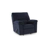 Signature Design by Ashley SimpleJoy Casual Rocker Recliner with Pillow-Top Armrest, Dark Blue