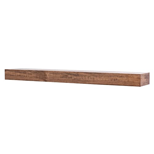 MANTELSDIRECT Mantels Direct Bedford 60 Inch Provincial Finish Floating Mantel Shelf - Modern Poplar Wood Shelf for Fireplaces, Hearths, Décor and More | Mantels Direct