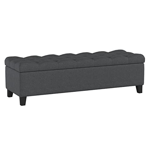 Christopher Knight Home Ottilie Fabric Storage Ottoman, Dark Grey Dimensions: 17.50”D x 51.00”W x 17.00”H Christopher Knight Home