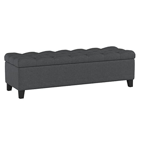 Christopher Knight Home Ottilie Fabric Storage Ottoman, Dark Grey Dimensions: 17.50”D x 51.00”W x 17.00”H Christopher Knight Home