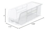Akro-Mils 30224 AkroBins Plastic Storage Bins, Space-Saving Stackable Bins for Garage, Pantry, Craft Organization, 11" L x 4" W x 4" H, Clear, 12-Pack Akro-Mils