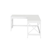 Workspace by Alera L-Shaped Farmhouse Desk, 58.27" x 58.27" x 29.53", White Alera