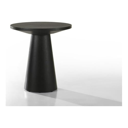 Lilola Home Jasper Ebony Black 20-inch Round Console Table with Pedestal Base — Modern Sculpted Entryway Table, Wood-Grain Finish, Space-Saving Accent Table LILOLA LIVING