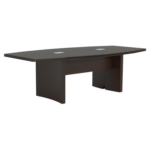 BOWERY HILL 8' Boat Shaped Conference Table with Slab Base in Mocha BOWERY HILL