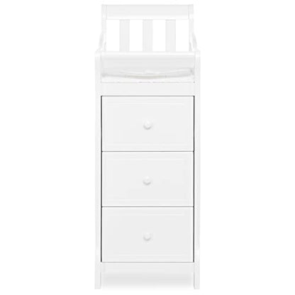 Dream On Me 5-in-1 Brody Full Panel Convertible Crib in White with Changer, Spacious Drawers, Detachable Changing -Table, 1''Changing Pad