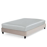 P Pothuiny Satin Fitted Sheet Full Size, 1 Single Fitted Sheet Only, Extra Soft Deep Pocket Bottom Bed Sheets Mattress Cover Fits 12" to 16", Wrinkle Free, Fully Elasticized (Silver Grey) P Pothuiny