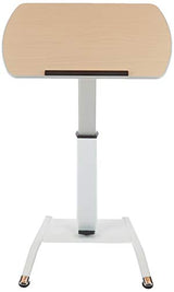 Luxor LX-PNADJ-LW Pneumatic Adjustable-Height Lectern/Mobile Standing Desk - Light Wood Luxor