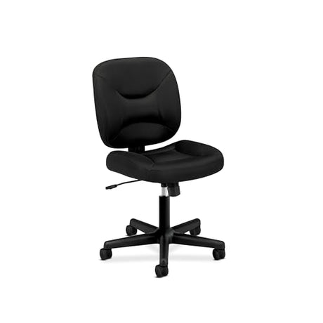HON ValuTask Armless Desk Chair, Padded Mesh Low Back, Ergonomic Tilt-Tension Recline Control, Swivel Rolling Wheels - Small Office Chairs for Bedroom, Dorm, Small Spaces, Computers HON