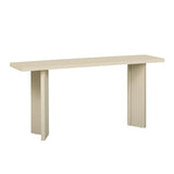Merax 63-Inch Minimalist Console Table with Pine Veneer and Geometric Legs, Stylish Narrow Entryway Table for Living Room, Dining Room, Hallway and Study, Beige Merax