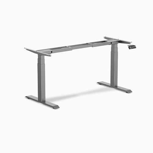 Desky Dual Motor Standing Desk Frame, Height Adjustable Electric Sit Stand Desk Base with Memory Presets, Heavy Duty Steel Frame for Home Office and Workstations – Matte Black Desky