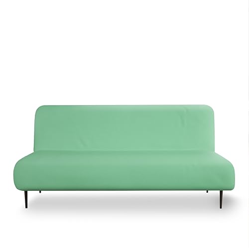 LANE LINEN Armless Futon Cover - Easy Stretchable Futon Covers Full Size, Soft Elastic Textured Fabric Sofa Bed Cover, Sofa Protector Cover for Kids, Machine Washable Couch Slipcover - Neptune Green LANE LINEN