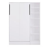 YOPTO Twin Size Murphy Bed Chest with Sofa,Foldable Hidden Cabinet Bed Frame W/ 6 Shelves,Easy Assembly,Space Saving,Multifunctional Wall Bed for Bedroom,Guest Room,Apartment,White YOPTO
