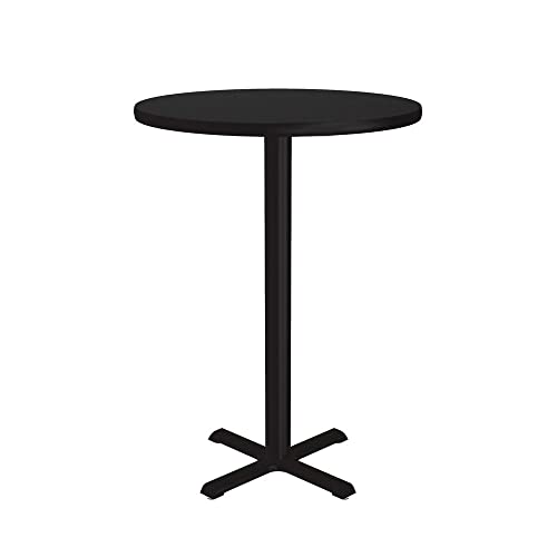 Correll 30" Round, Cocktail Bistro 42" High Table, Standing or Stool Pub Height, Black Granite High Pressure Laminate, Cast Iron Base, Top Made in The USA, Leveling Glides CORRELL, INC.