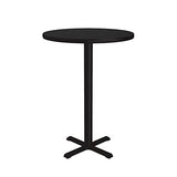 Correll 30" Round, Cocktail Bistro 42" High Table, Standing or Stool Pub Height, Black Granite High Pressure Laminate, Cast Iron Base, Top Made in The USA, Leveling Glides CORRELL, INC.