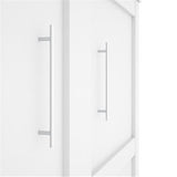 MAKLAINE Contemporary Modern Engineered Wood Flexible Slat System Dual-Mounted Queen Murphy Bed 65-inch Space-Saving in White MAKLAINE