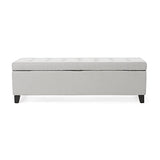 Christopher Knight Home Mission Fabric Storage Ottoman, Light Grey Christopher Knight Home
