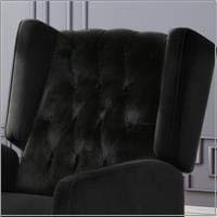 Christopher Knight Home Diana Wingback Recliner, Black + Dark Brown GDFStudio