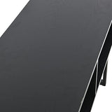 Household Essentials Jamestown TV Stand Coffee Table with Rectangular Storage Compartments Black Oak Wood Grain and Black Metal Household Essentials