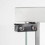 JT Glass Display Cabinet 4 Shelves with Light and Door, Easy to Install, Solid Tempered Glass, Floor Standing Curio Bookshelf for Living Room Bedroom Office (White) JT