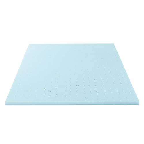 Best Price Mattress 1.5 Inch Ventilated Memory Foam Mattress Topper, Cooling Gel Infusion, CertiPUR-US Certified, Twin, Dorm Essentials, Blue Best Price Mattress