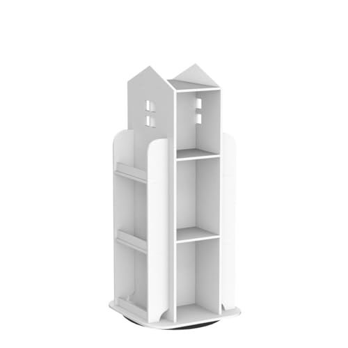 HM&DX 360° Rotating Children's Cartoon Bookshelf - Space-Saving Floor Rack for Home & Office HM&DX