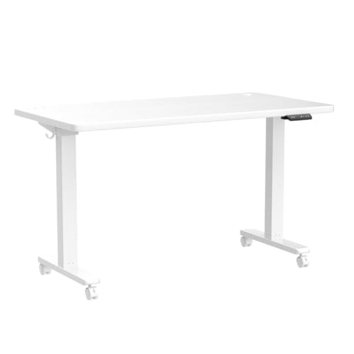 CubiCubi Electric Standing Desk, 55 x 24 Inches Height Adjustable Sit Stand Desk, Ergonomic Home Office Computer Workstation, White - WoodArtSupply