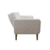 Novogratz Tallulah Memory Foam Futon Couch Bed, Futon Sofa Bed - Ivory Boucle Novogratz