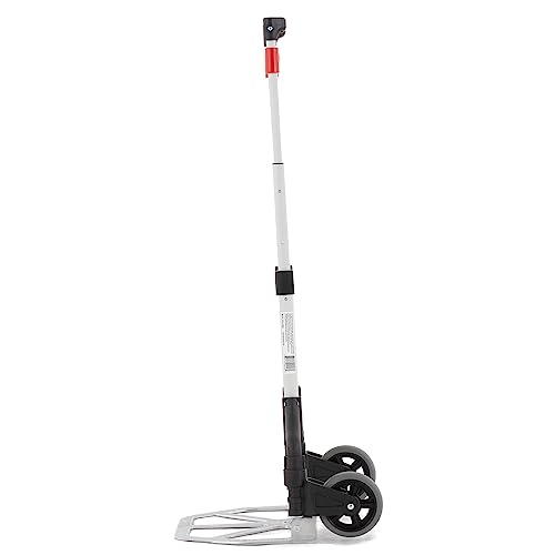 Magna Cart Personal 150 Pound Capacity Aluminum Folding Hand Truck with Telescopic Handle and Foldable Wheels for Industrial, Black and Red Magna Cart