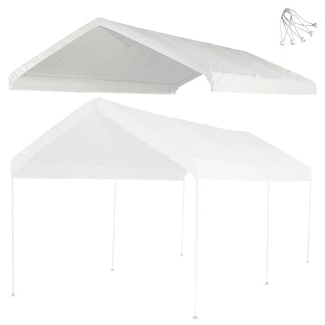 10x20 ft Carport Replacement Canopy Cover - Heavy-Duty Waterproof Tarp with UV Protection, Easy Install Canopy Shelter Top (Frame NOT Included) NEW YARD
