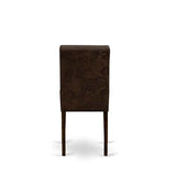 East West Furniture LAAS9-07-T25 9 Piece Table Set Consists A Wood Dining Table and 8 Black Textured Polyester Fabric Parson Dining Chairs, Distressed Jacobean East West Furniture