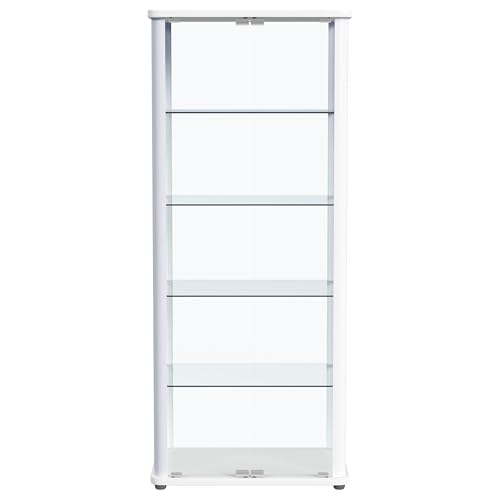 Coaster Home Furnishings Aero 5-Shelf Display Curio Cabinet with LED Lighting White Coaster Home Furnishings