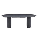 JURMALYN 78" Black Round Dining Table for 6 8 Extendable Dining Table Oval Dining Room Table with Extension for Kitchen Living Room 47.24" to 86.61" JURMALYN